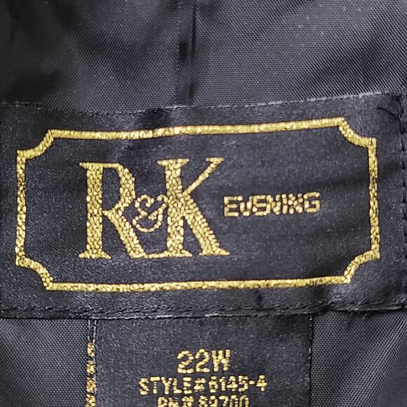 RK Evening Womens Black Metallic Gold Velvet Button Jacket SZ 22W Whimsigoth VTG - Picture 9 of 11